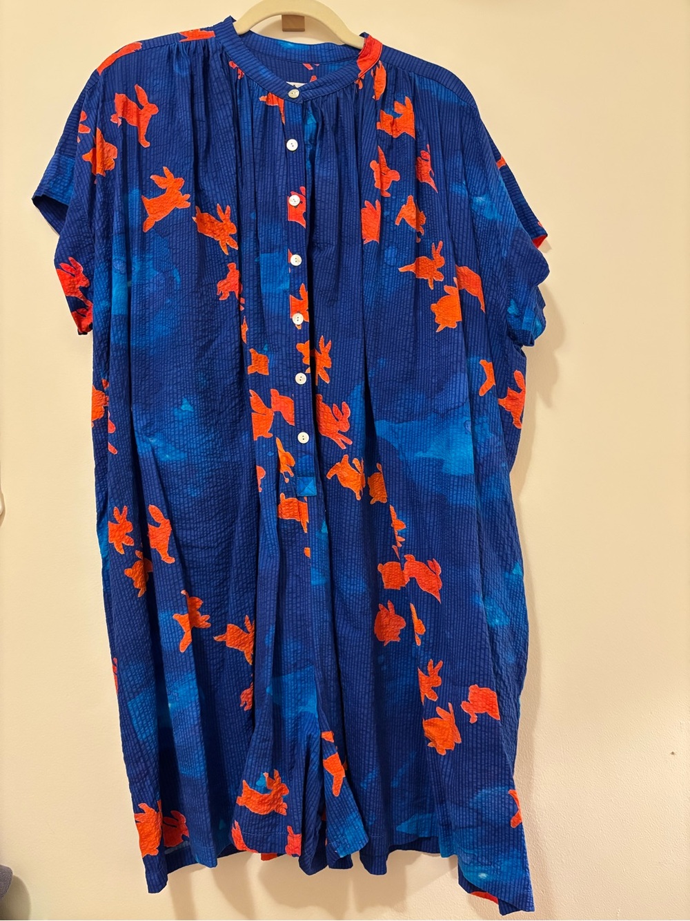 Heinui Bunny Print Romper with Belt in 3X